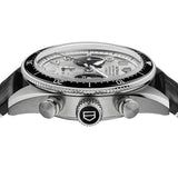 Tag Heuer Autavia Chronometer Flyback Chronograph Silver Dial Black Leather Strap Watch for Men - CBE511B.FC8279
