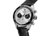 Tag Heuer Autavia Chronometer Flyback Chronograph Silver Dial Black Leather Strap Watch for Men - CBE511B.FC8279