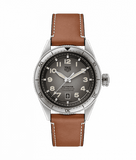 Tag Heuer Autavia Isograph Grey Dial Calfskin Brown Leather Strap Watch for Men - WBE5111.FC8267