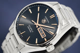 Tag Heuer Carrera Calibre 5 Automatic Black Dial Silver Steel Strap Watch for Men - WAR201C.BA0723