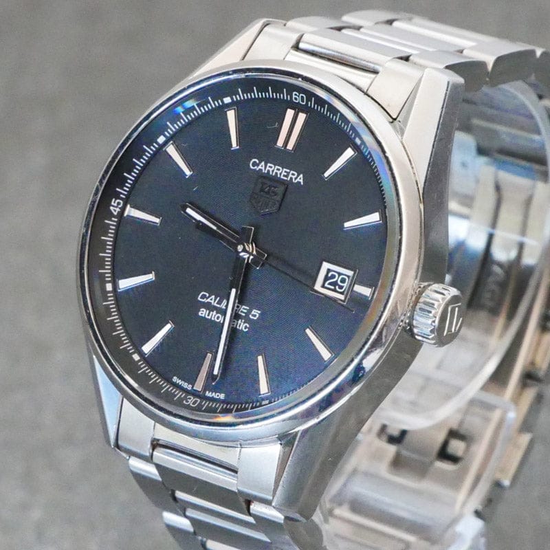 Tag Heuer Carrera Automatic Black Dial Silver Steel Strap Watch for Men - WAR211A.BA0782