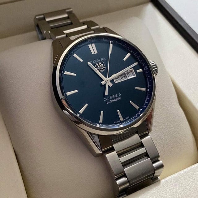 Tag Heuer Carrera Automatic Blue Dial Silver Steel Strap Watch for Men - WAR201E.BA0723