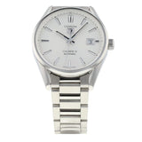 Tag Heuer Carrera Automatic Caliber 5 White Dial Silver Steel Strap Watch for Men - WAR211B.BA0782