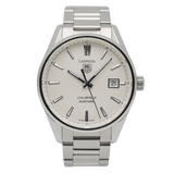 Tag Heuer Carrera Automatic Caliber 5 White Dial Silver Steel Strap Watch for Men - WAR211B.BA0782
