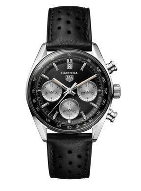 Tag Heuer Carrera Automatic Chronograph Black Dial Black Leather Strap Watch for Men - CBS2210.FC6534