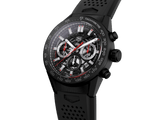 Tag Heuer Carrera Automatic Chronograph Black Dial Black Rubber Strap Watch for Men - CBG2A90.FT6173