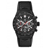 Tag Heuer Carrera Automatic Chronograph Black Dial Black Rubber Strap Watch for Men - CBG2A90.FT6173