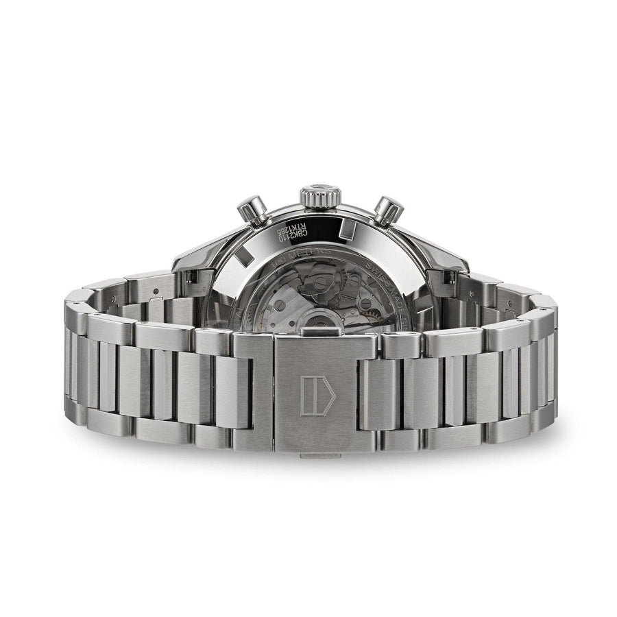 Tag Heuer Carrera Automatic Chronograph Black Dial Silver Steel Strap Watch for Men - CBK2110.BA0715