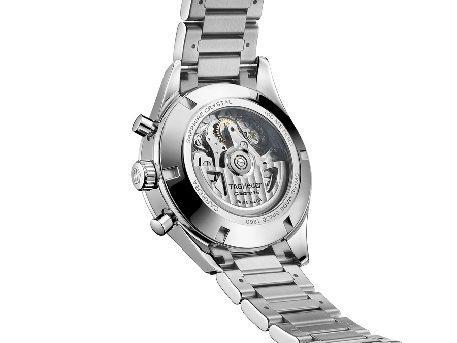 Tag Heuer Carrera Automatic Chronograph Black Dial Silver Steel Strap Watch for Men - CBK2110.BA0715