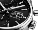 Tag Heuer Carrera Automatic Chronograph Black Dial Silver Steel Strap Watch for Men - CBK2110.BA0715