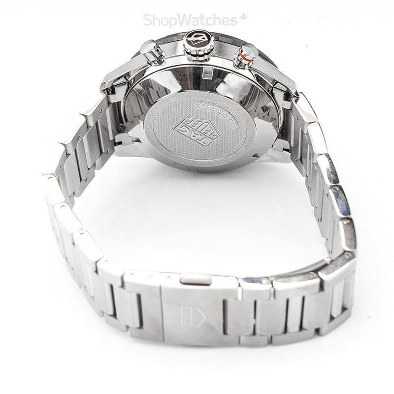 Tag Heuer Carrera Automatic Chronograph Black Dial Silver Steel Strap Watch for Men - CBM2110.BA0651