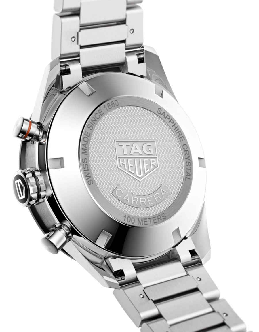 Tag Heuer Carrera Automatic Chronograph Black Dial Silver Steel Strap Watch for Men - CBM2110.BA0651