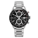 Tag Heuer Carrera Automatic Chronograph Black Dial Silver Steel Strap Watch for Men - CBM2110.BA0651