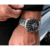 Tag Heuer Carrera Automatic Chronograph Black Dial Silver Steel Strap Watch for Men - CBN2A1B.BA0643