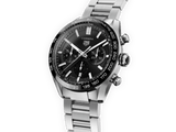 Tag Heuer Carrera Automatic Chronograph Black Dial Silver Steel Strap Watch for Men - CBN2A1B.BA0643