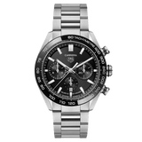 Tag Heuer Carrera Automatic Chronograph Black Dial Silver Steel Strap Watch for Men - CBN2A1B.BA0643