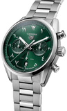 Tag Heuer Carrera Automatic Chronograph Limited Edition Green Dial Silver Steel Strap Watch for Men - CBN2014.EB0240