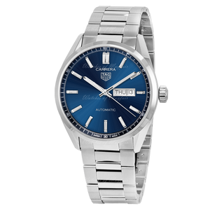 Tag Heuer Carrera Day Date Blue Dial Silver Steel Strap Watch for Women - WBN2012.BA0640
