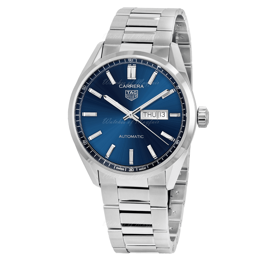 Tag Heuer Carrera Day Date Blue Dial Silver Steel Strap Watch for Women - WBN2012.BA0640