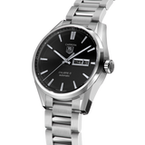 Tag Heuer Carrera Calibre 5 Automatic Black Dial Silver Steel Strap Watch for Men - WAR201A.BA0723