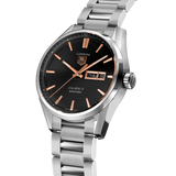 Tag Heuer Carrera Calibre 5 Automatic Black Dial Silver Steel Strap Watch for Men - WAR201C.BA0723