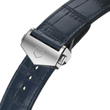 Tag Heuer Carrera Calibre 5 Automatic Blue Dial Blue Leather Strap Watch for Men - WAR201E.FC6292