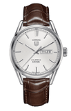 Tag Heuer Carrera Calibre 5 Automatic White Dial Brown Leather Strap Watch for Men - WAR201B.FC6291