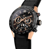 Tag Heuer Carrera Automatic Chronograph Steel & 18K Gold Dial Black Leather Strap Watch for Men - CBG2A50.FC6450