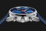 Tag Heuer Carrera Chronograph Blue Dial Blue Leather Strap Watch for Men - CBN201D.FC6543