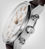 Tag Heuer Carrera Chronograph White Dial Brown Leather Strap Watch for Men - CBN2013.FC6483