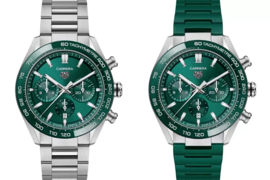 Tag Heuer Carrera Chronograph 44mm Green Dial Silver Steel Strap Watch for Men - CBN2A1N.BA0643