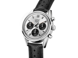 Tag Heuer Carrera Chronograph 60th Anniversary Silver Dial Black Leather Strap Watch for Men - CBK221H.FC8317