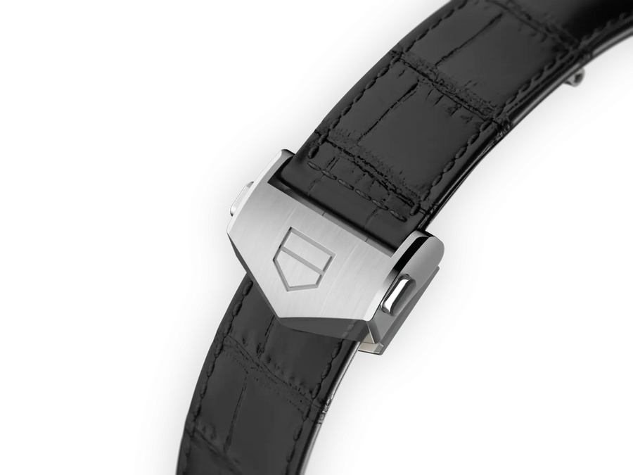 Tag Heuer Carrera Chronograph Black Dial Black Leather Strap Watch for Men - CBN2A5A.FC6481