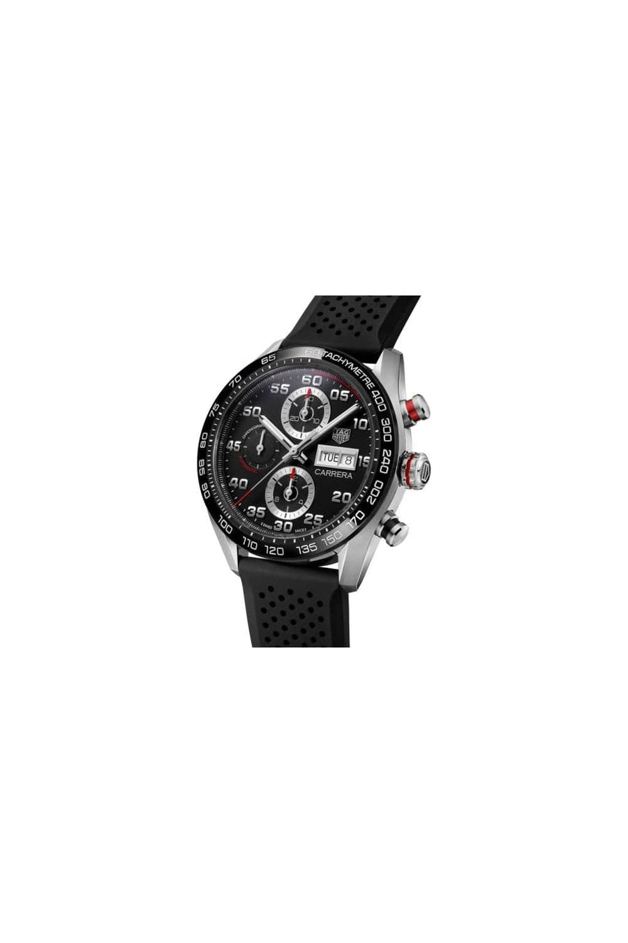 Tag Heuer Carrera Chronograph Black Dial Black Rubber Strap Watch for Men - CBN2A1AA.FT6228