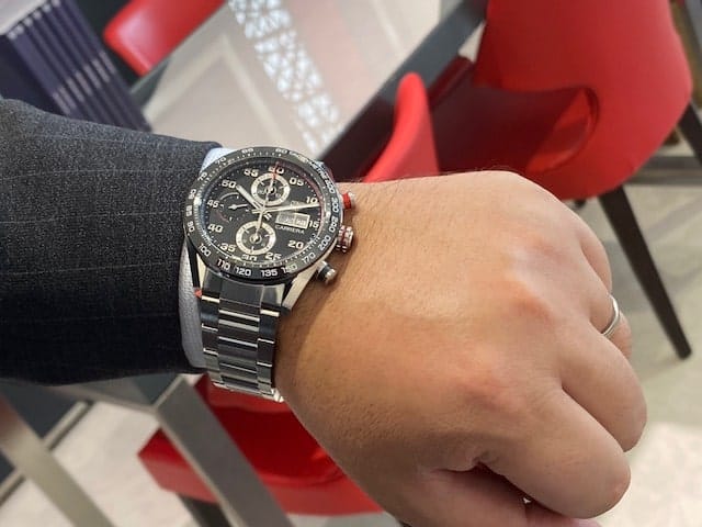 Tag Heuer Carrera Chronograph Black Dial Silver Steel Strap Watch for Men - CBN2A1AA.BA0643