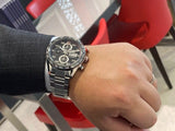 Tag Heuer Carrera Chronograph Black Dial Silver Steel Strap Watch for Men - CBN2A1AA.BA0643