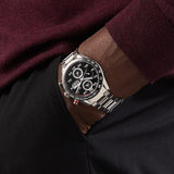 Tag Heuer Carrera Chronograph Black Dial Silver Steel Strap Watch for Men - CBN2A1AA.BA0643