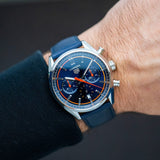 Tag Heuer Carrera Chronograph Blue Dial Blue Leather Strap Watch for Men - CBN201D.FC6543