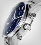 Tag Heuer Carrera Chronograph Blue Dial Silver Steel Strap Watch for Men - CBN2011.BA0642