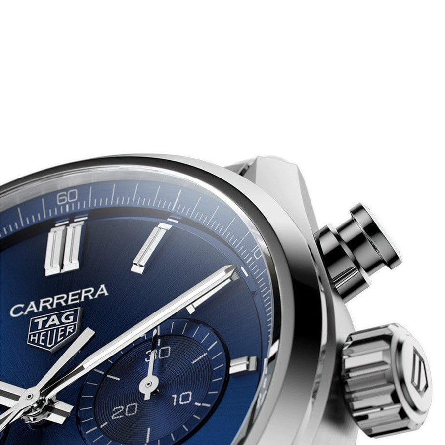 Tag Heuer Carrera Chronograph Blue Dial Silver Steel Strap Watch for Men - CBN2011.BA0642