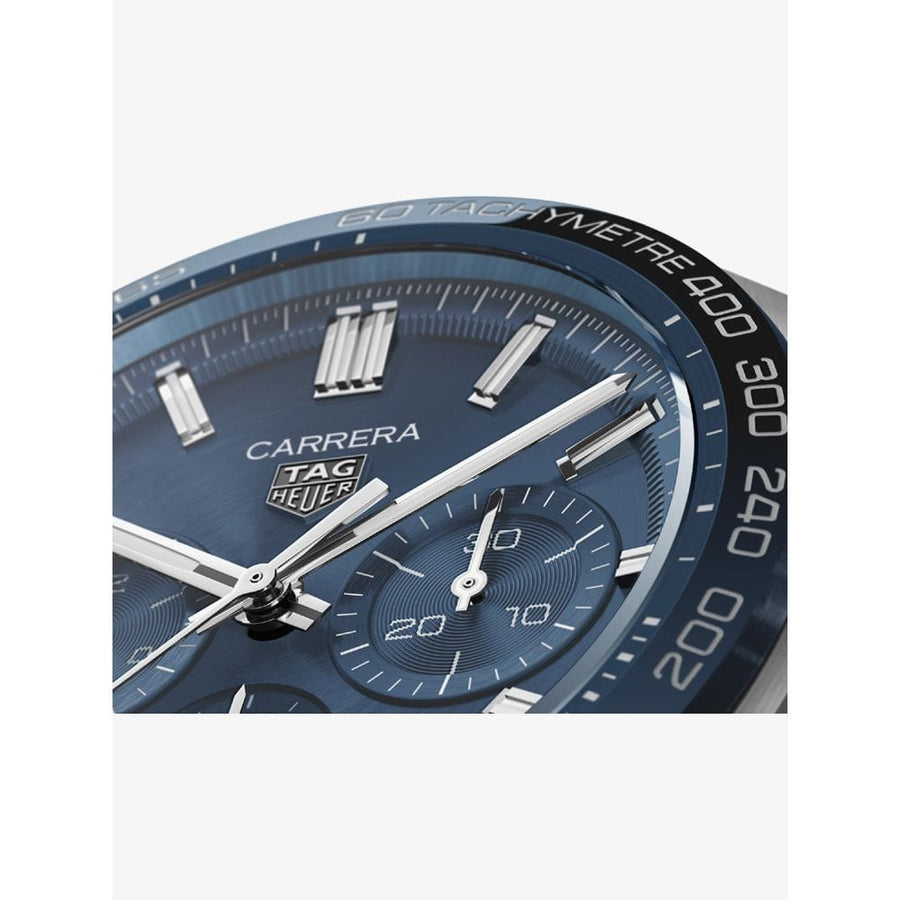 Tag Heuer Carrera Chronograph Blue Dial Silver Steel Strap Watch for Men - CBN2A1A.BA0643