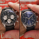 Tag Heuer Carrera Automatic Chronograph Black Dial Black Leather Strap Watch for Men - CBS2210.FC6534