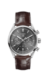 Tag Heuer Carrera Chronograph Grey Dial Brown Leather Strap Watch for Men - CBN2012.FC6483