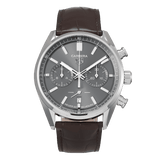 Tag Heuer Carrera Chronograph Grey Dial Brown Leather Strap Watch for Men - CBN2012.FC6483