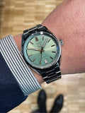 Tag Heuer Carrera Date Automatic 18K Green Dial Silver Steel Strap Watch for Women - WBN2312.BA0001