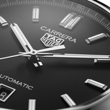 Tag Heuer Carrera Date Black Dial Silver Steel Strap Watch for Men - WBN2110.BA0639