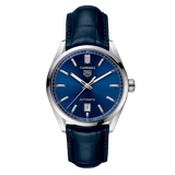 Tag Heuer Carrera Date Blue Dial Blue Leather Strap Watch for Men - WBN2112.FC6504