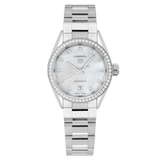 Tag Heuer Carrera Date Diamonds Mother of Pearl Dial Silver Steel Strap Watch for Women - WBN2414.BA0621