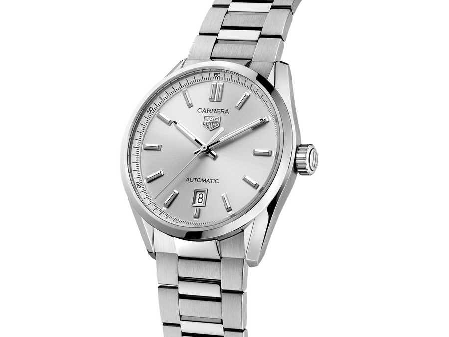 Tag Heuer Carrera Date Silver Dial Silver Steel Strap Watch for Women - WBN2111.BA0639