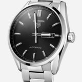Tag Heuer Carrera Day Date Automatic Black Dial Silver Steel Strap Watch for Men - WBN2010.BA0640